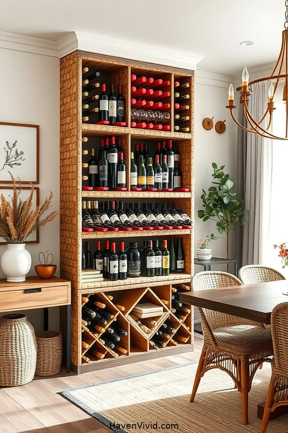 18 Ways to Embrace Coastal Living in Your Dining Room Using Cork 9 Cork Wine Rack for a Functional Accent for 18 Ways to Embrace Coastal Living in Your Dining Room Using Cork