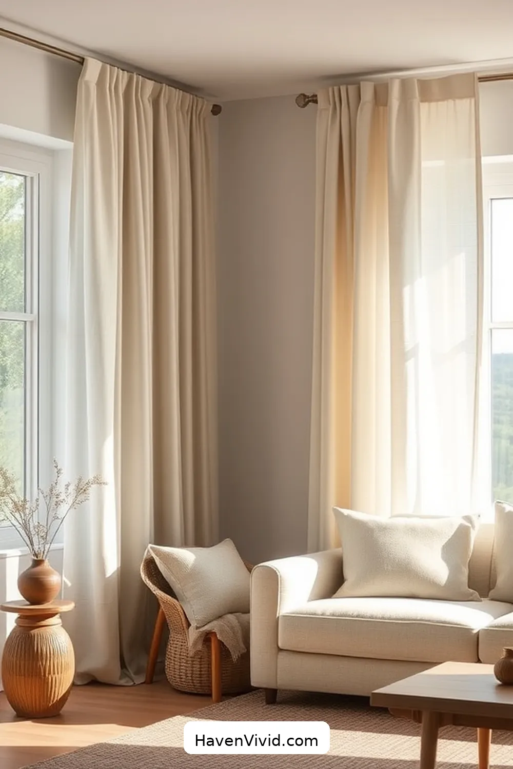 18 Ways to Embrace Minimalist Lifestyle in Your Living Room Using Organic Cotton 4 Opt for Organic Cotton Curtains for Softness and Privacy for 18 Ways to Embrace Minimalist Lifestyle in Your Living Room Using Organic Cotton
