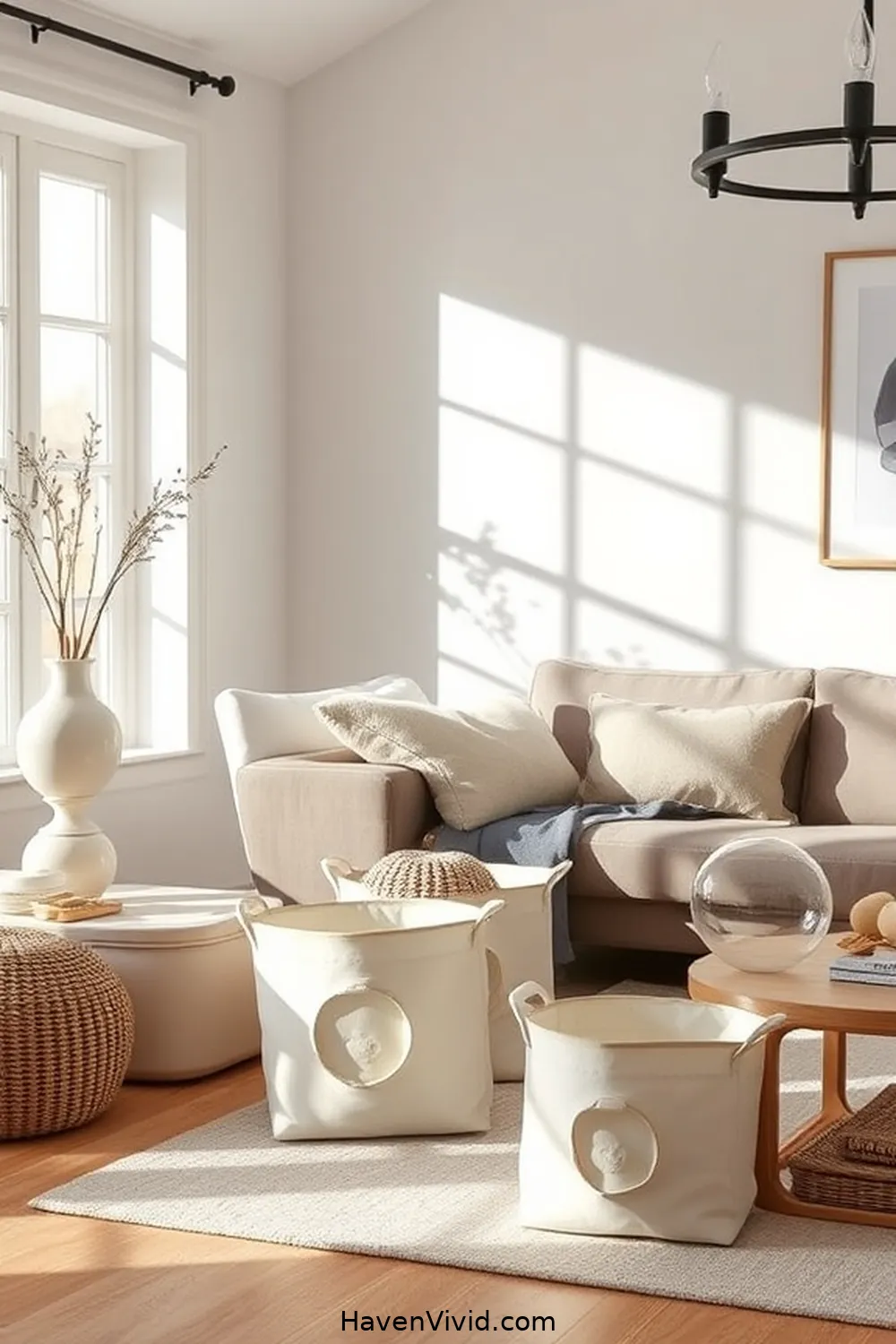 18 Ways to Embrace Minimalist Lifestyle in Your Living Room Using Organic Cotton 8 Utilize Organic Cotton Storage Bins for Clutter-Free Organization for 18 Ways to Embrace Minimalist Lifestyle in Your Living Room Using Organic Cotton