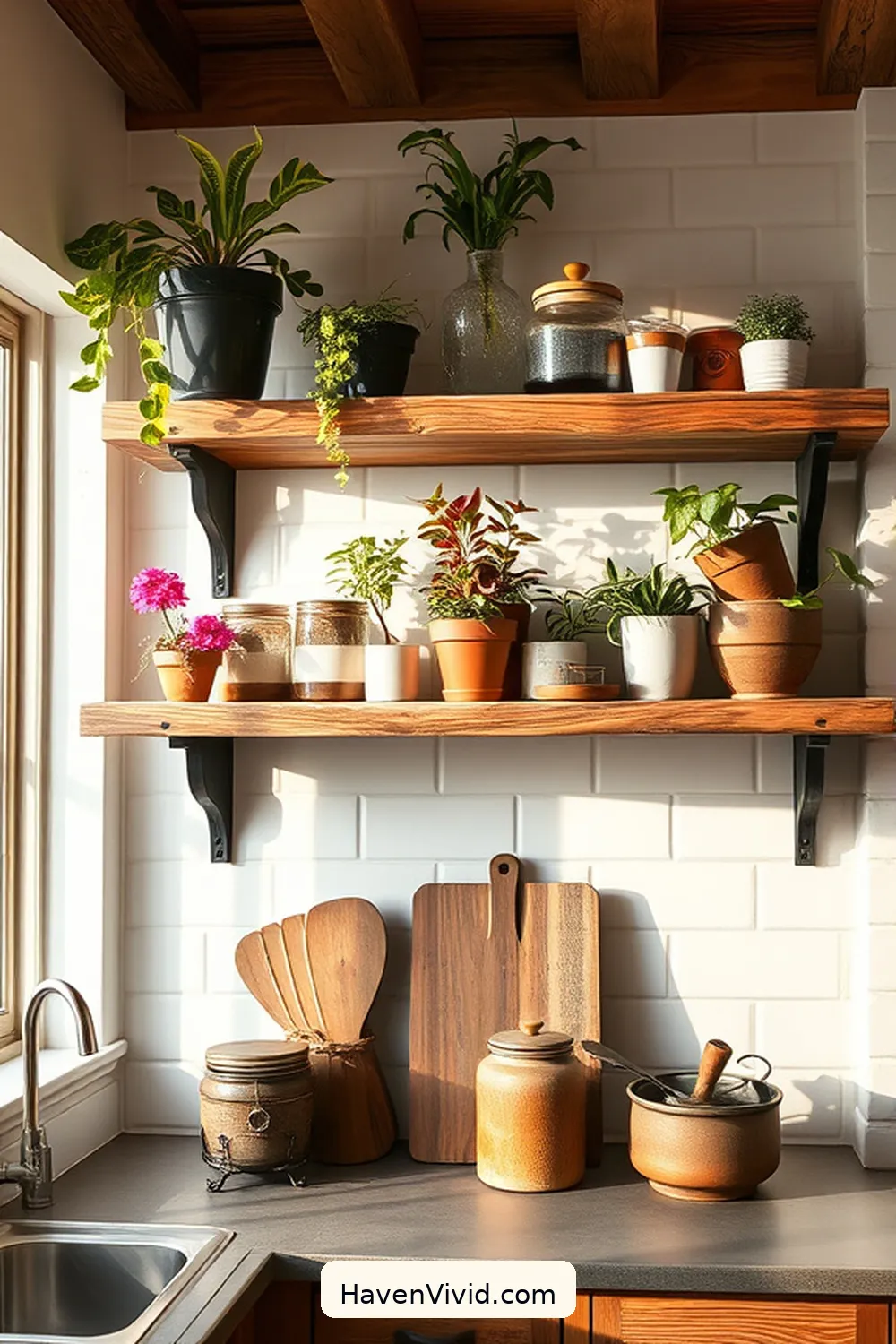 18 Ways to Use Recycled Wood for an Eco-Friendly Kitchen 4 Upcycled Open Shelving for 18 Ways to Use Recycled Wood for an Eco-Friendly Kitchen