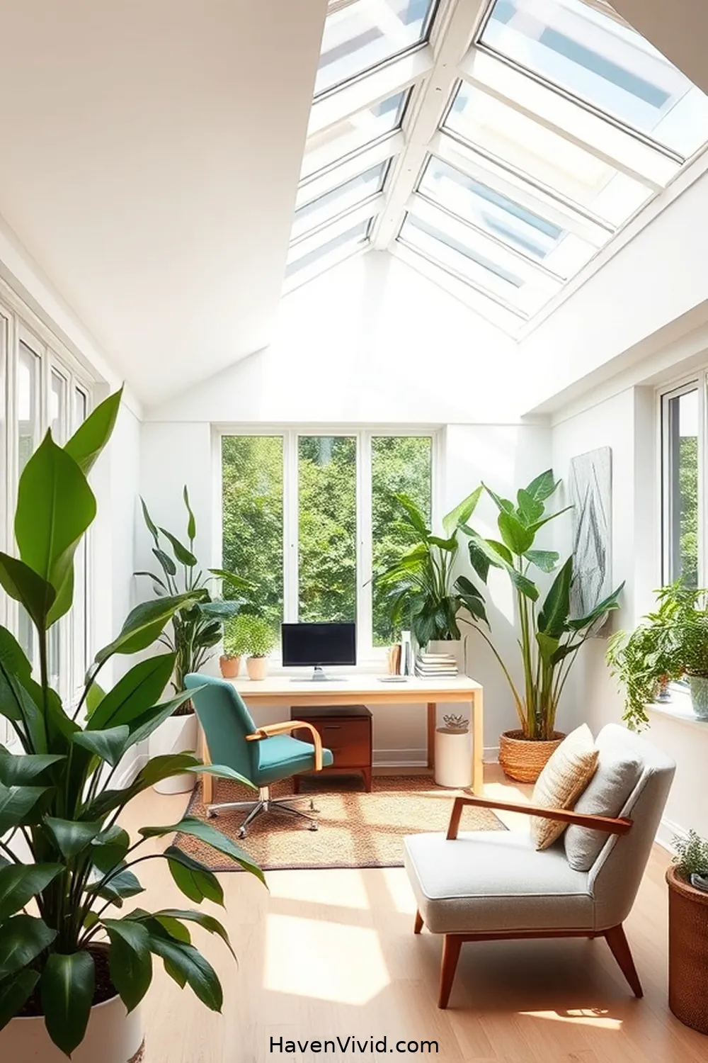 19 Artistic Home Office Spaces Using Solar-Powered Lights 15 Bright and Airy Space With Solar Skylights for 19 Artistic Home Office Spaces Using Solar-Powered Lights