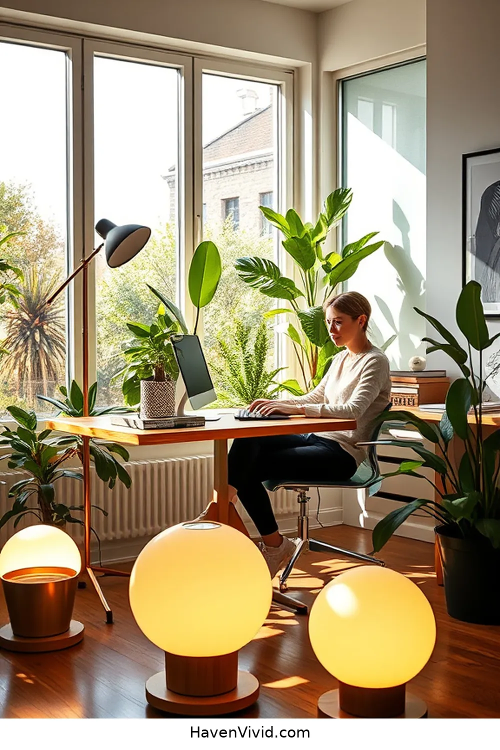 19 Artistic Home Office Spaces Using Solar-Powered Lights 4 Contemporary Vibes With Solar Floor Lamps for 19 Artistic Home Office Spaces Using Solar-Powered Lights