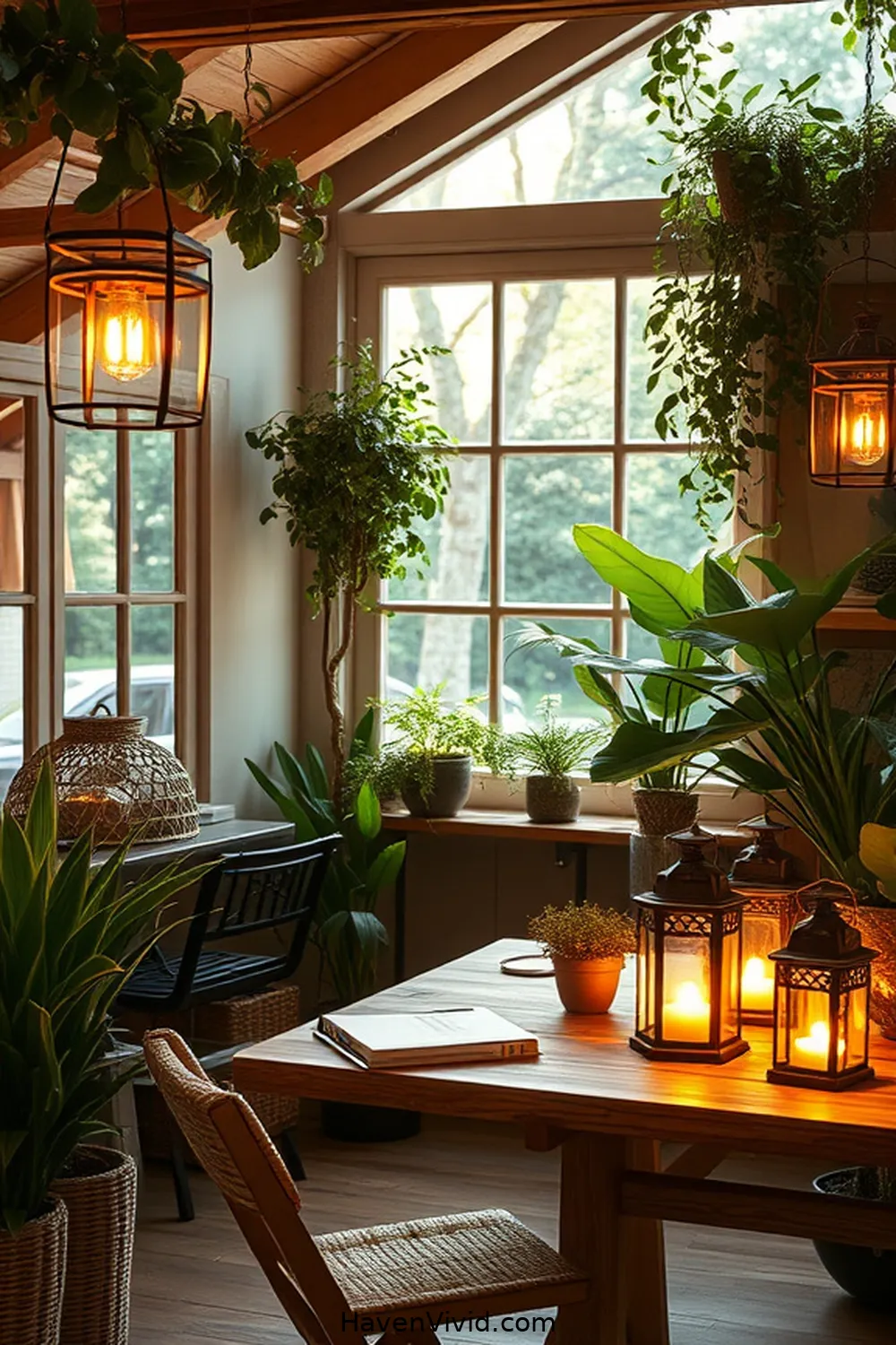 19 Artistic Home Office Spaces Using Solar-Powered Lights 9 Nature-Inspired Workspace With Solar Lanterns for 19 Artistic Home Office Spaces Using Solar-Powered Lights