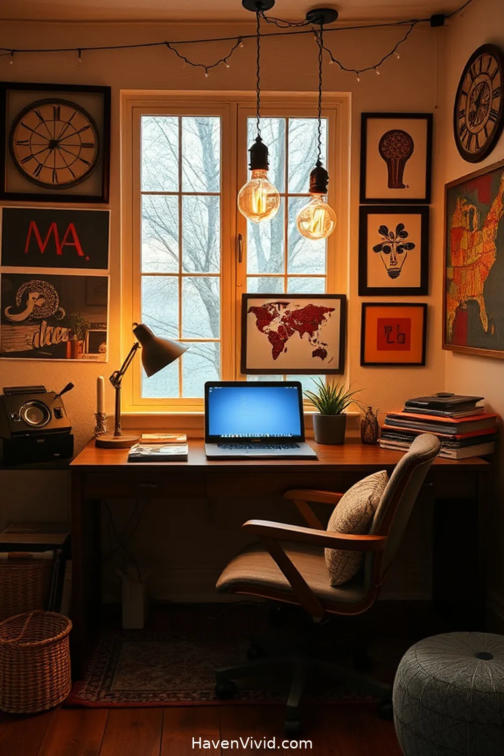 19 Artistic Home Office Spaces Using Solar-Powered Lights 10 Retro Flair With Solar Vintage Bulbs for 19 Artistic Home Office Spaces Using Solar-Powered Lights