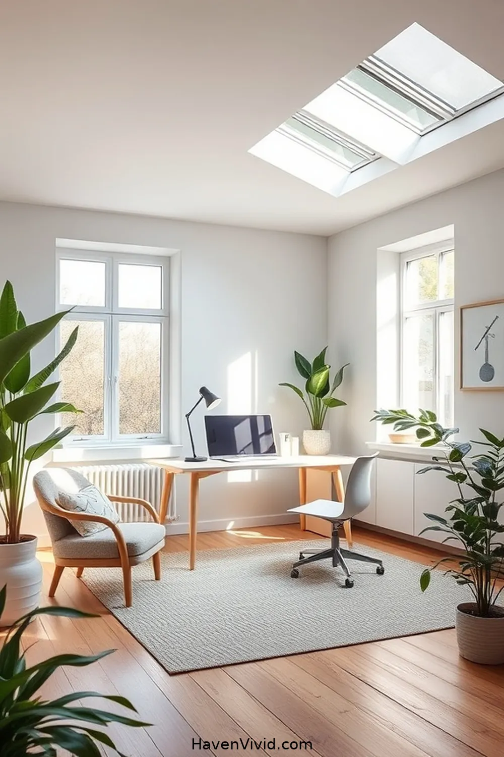 19 Artistic Home Office Spaces Using Solar-Powered Lights 11 Scandinavian Simplicity With Solar Task Lighting for 19 Artistic Home Office Spaces Using Solar-Powered Lights