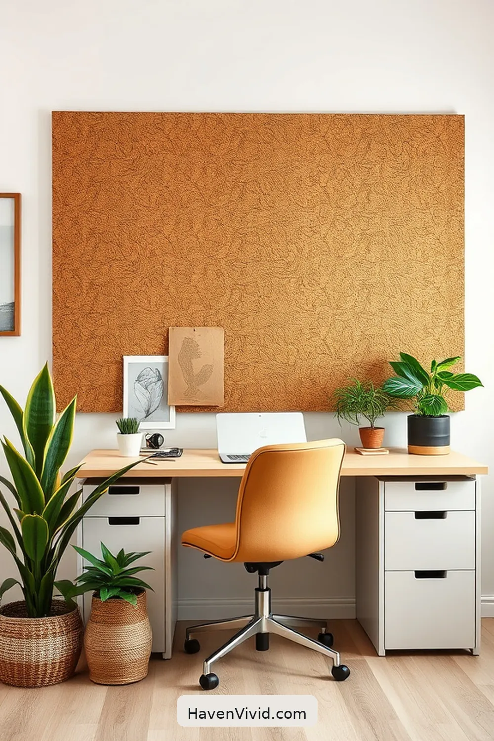 19 Artistic Ideas for Home Office Spaces Using Natural Fibers 12 Implement a Cork Board Made From Natural Cork for Eco-Friendly Pinning for 19 Artistic Ideas for Home Office Spaces Using Natural Fibers