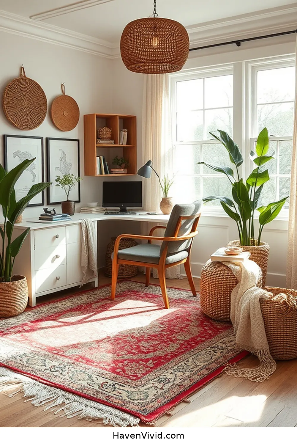 19 Artistic Ideas for Home Office Spaces Using Natural Fibers 20 Mix and Match Different Natural Textiles for a Layered Look for 19 Artistic Ideas for Home Office Spaces Using Natural Fibers