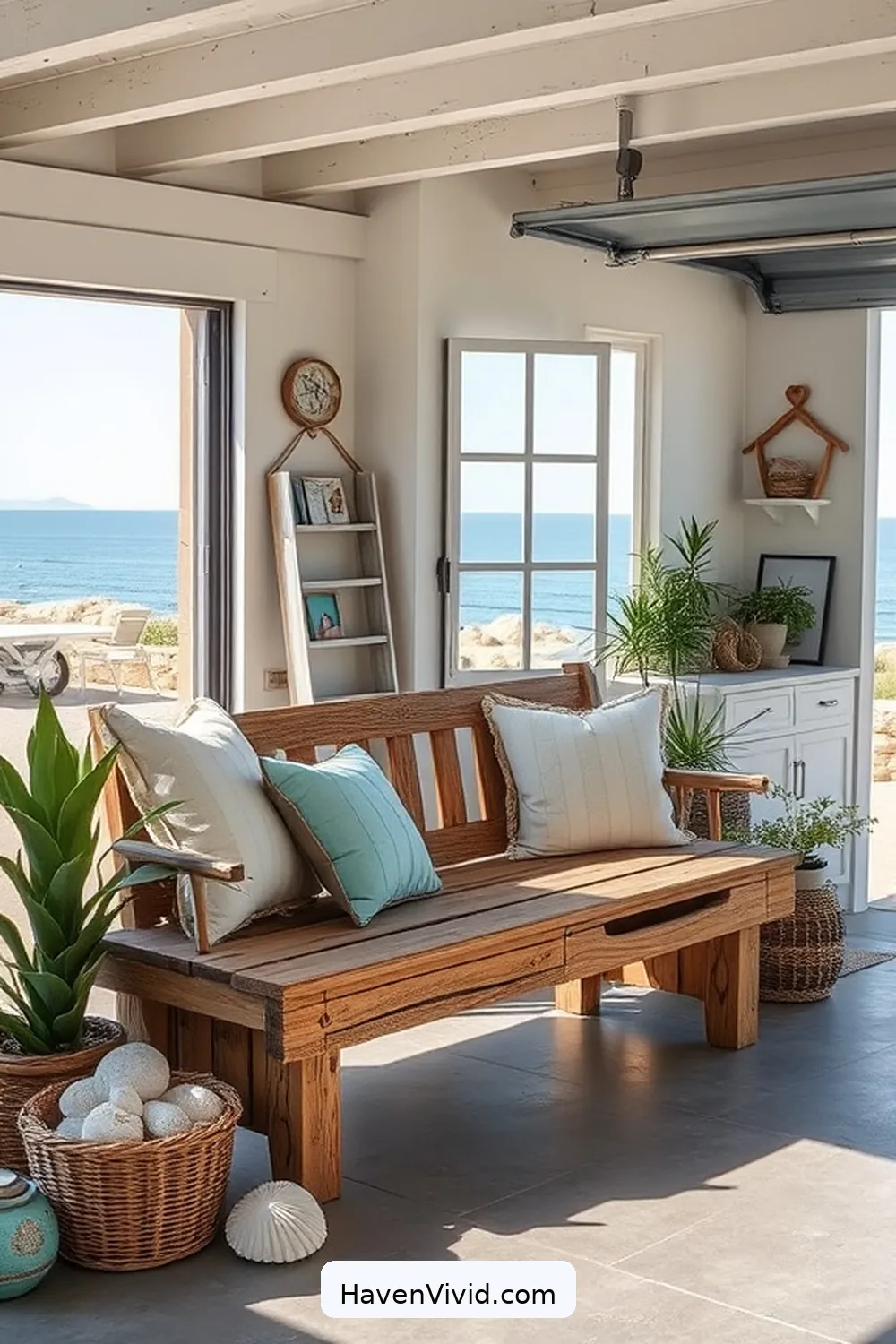 19 Creative Ways for Coastal Living in Your Garage Using Recycled Wood 10 Build a Recycled Wood Bench for 19 Creative Ways for Coastal Living in Your Garage Using Recycled Wood