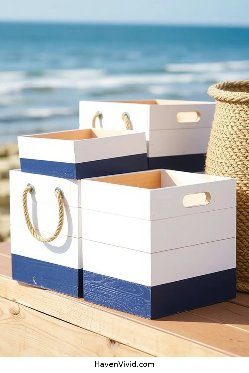 19 Creative Ways for Coastal Living in Your Garage Using Recycled Wood 6 Make Nautical-Themed Storage Bins for 19 Creative Ways for Coastal Living in Your Garage Using Recycled Wood