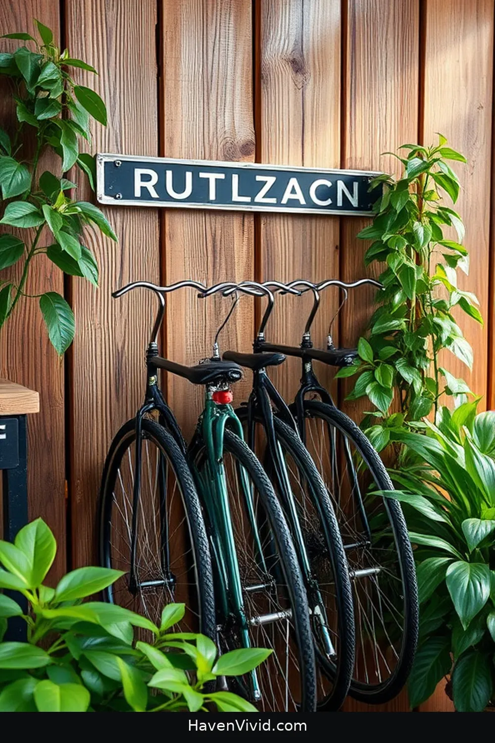 19 Creative Ways for Eco-Friendly Garage Living Using Reclaimed Materials 9 Recycled Metal Bike Hangers for 19 Creative Ways for Eco-Friendly Garage Living Using Reclaimed Materials