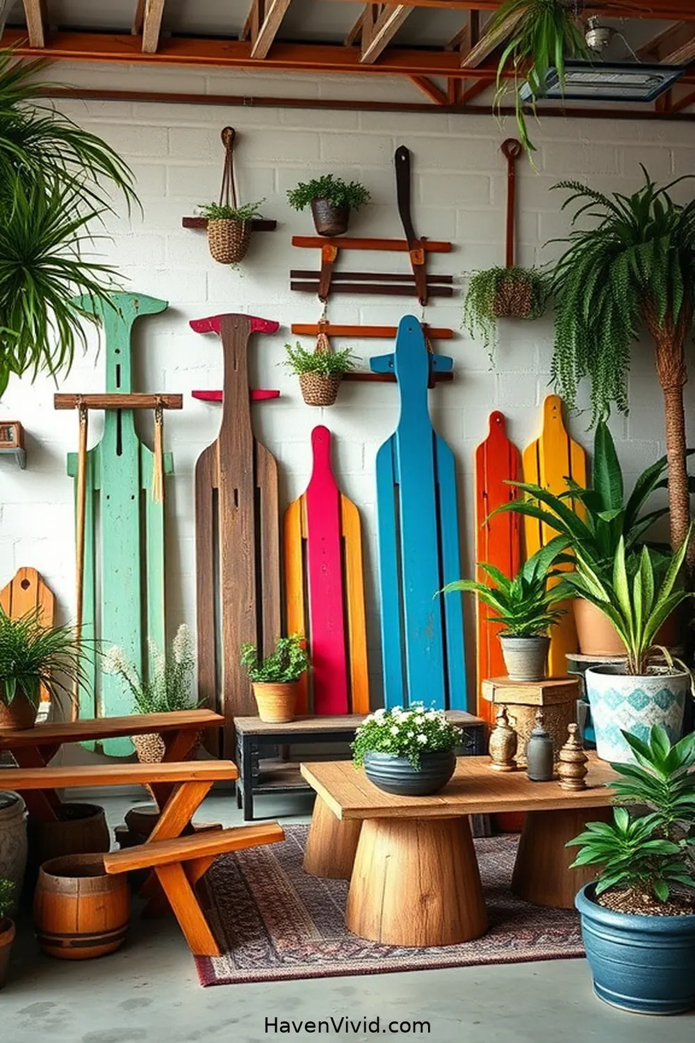 19 Creative Ways for Eco-Friendly Garage Living Using Reclaimed Materials 19 Repurposed Sleds for Decor for 19 Creative Ways for Eco-Friendly Garage Living Using Reclaimed Materials
