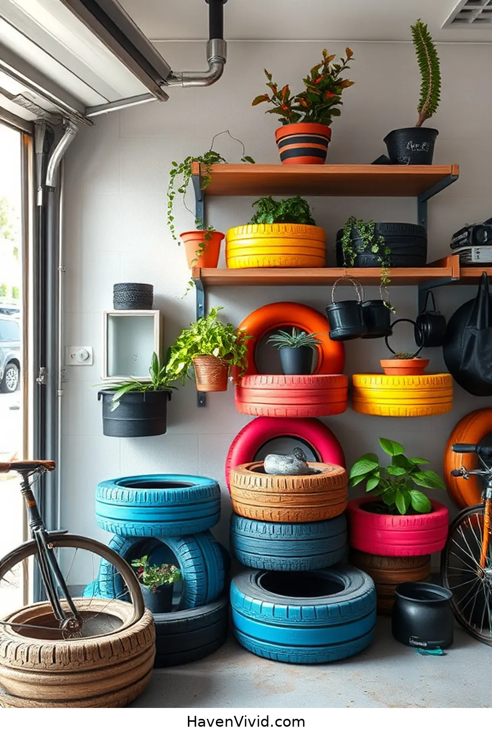 19 Creative Ways for Eco-Friendly Garage Living Using Reclaimed Materials 5 Repurposed Tire Storage Solutions for 19 Creative Ways for Eco-Friendly Garage Living Using Reclaimed Materials