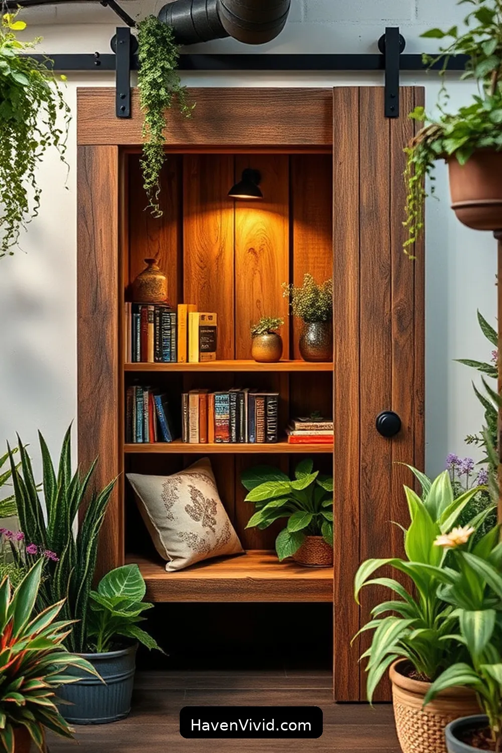 19 Creative Ways for Using Reclaimed Materials in Your Urban Living Nursery 5 Rustic Barn Door Book Nook for 19 Creative Ways for Using Reclaimed Materials in Your Urban Living Nursery