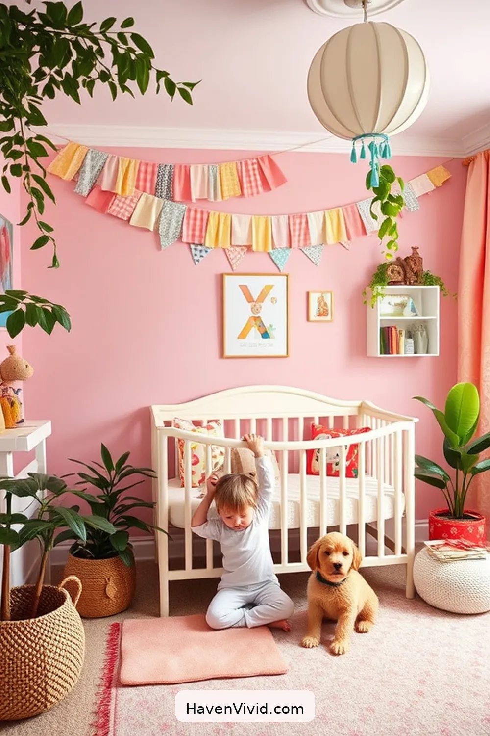 19 Creative Ways for Using Reclaimed Materials in Your Urban Living Nursery 14 Vintage Fabric Bunting for Decor for 19 Creative Ways for Using Reclaimed Materials in Your Urban Living Nursery