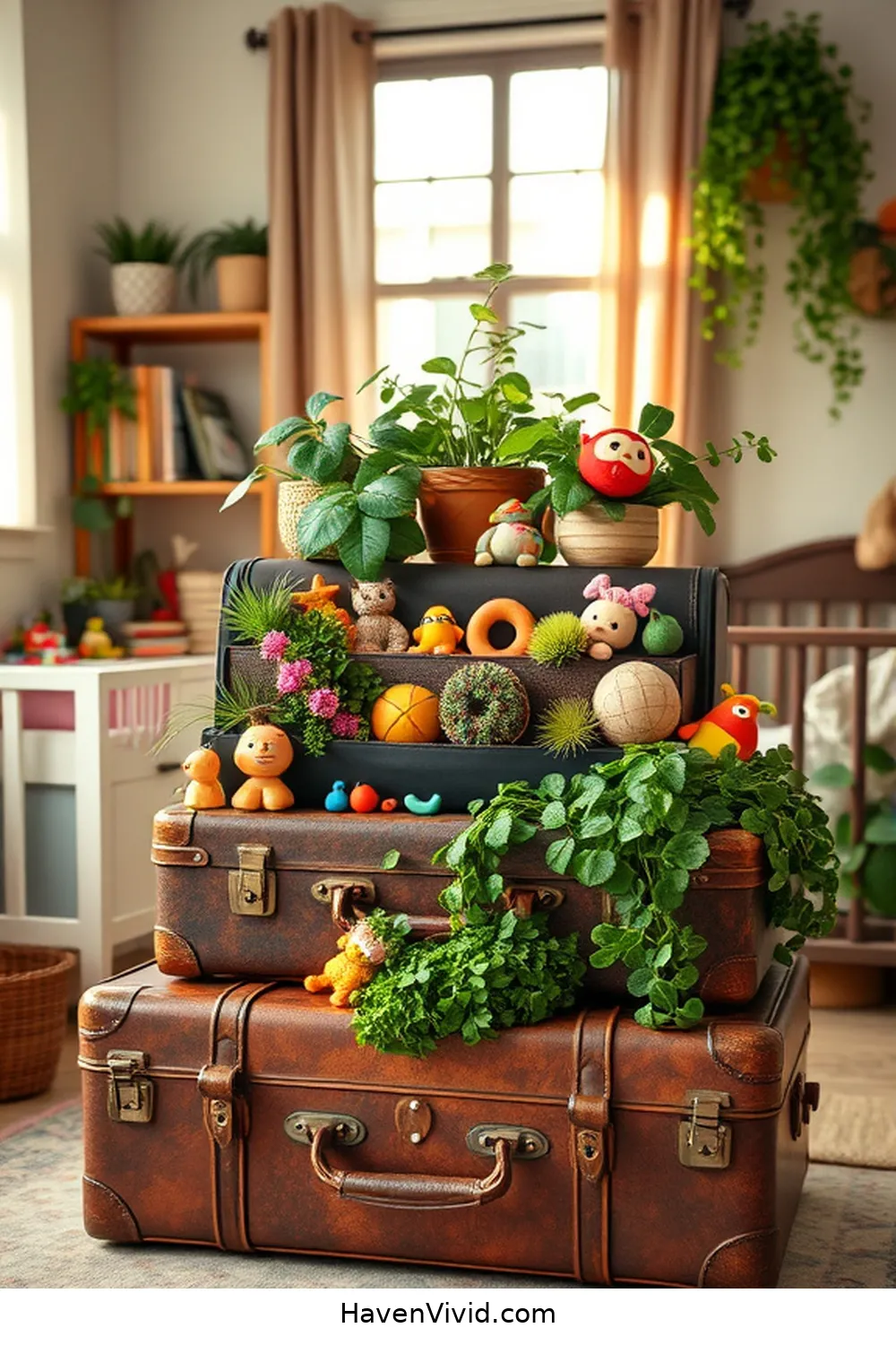 19 Creative Ways for Using Reclaimed Materials in Your Urban Living Nursery 3 Vintage Suitcase Storage Solutions for 19 Creative Ways for Using Reclaimed Materials in Your Urban Living Nursery