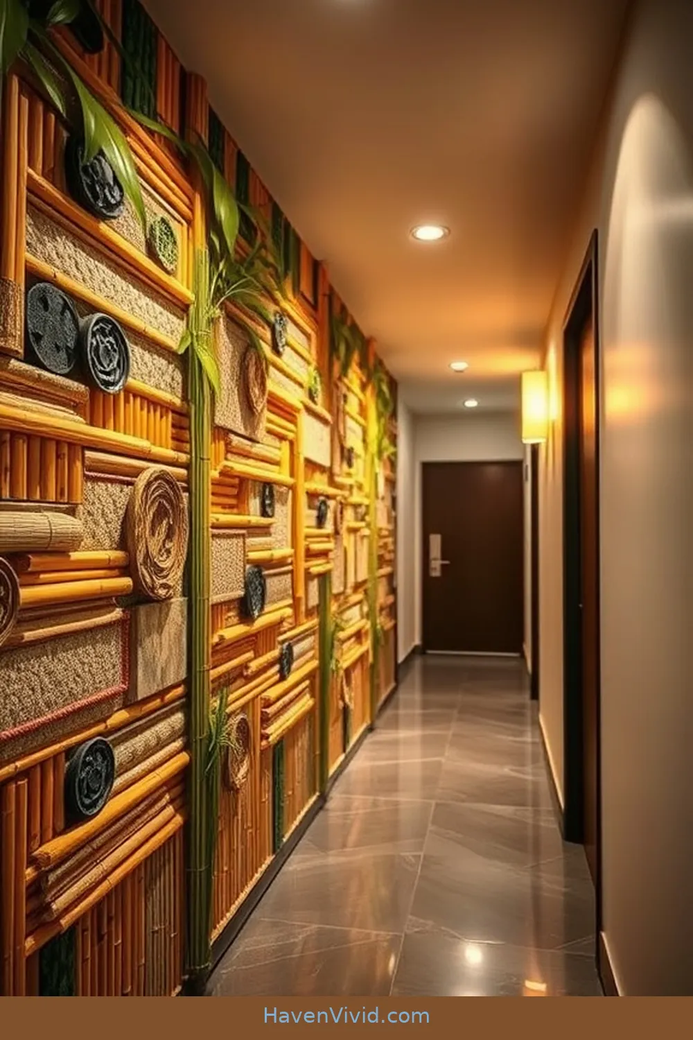 19 Creative Ways of Using Bamboo in Artistic Hallway Spaces 9 Bamboo Accent Wall: Textured and Trendy for 19 Creative Ways of Using Bamboo in Artistic Hallway Spaces