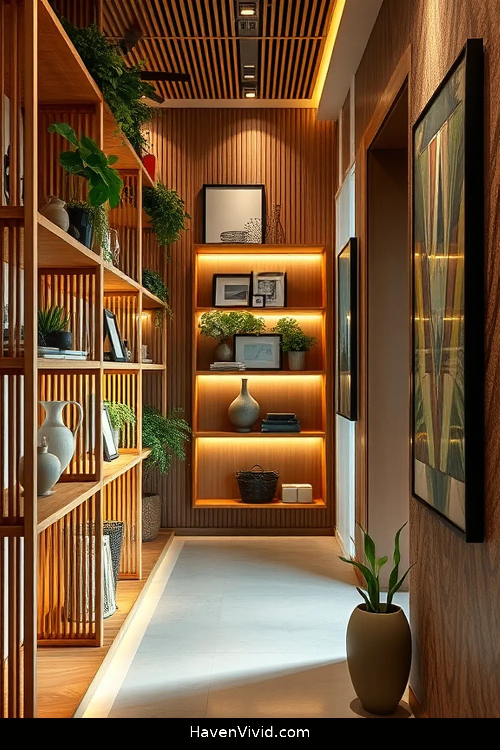 19 Creative Ways of Using Bamboo in Artistic Hallway Spaces 5 Bamboo Shelving: Functional and Chic Storage for 19 Creative Ways of Using Bamboo in Artistic Hallway Spaces
