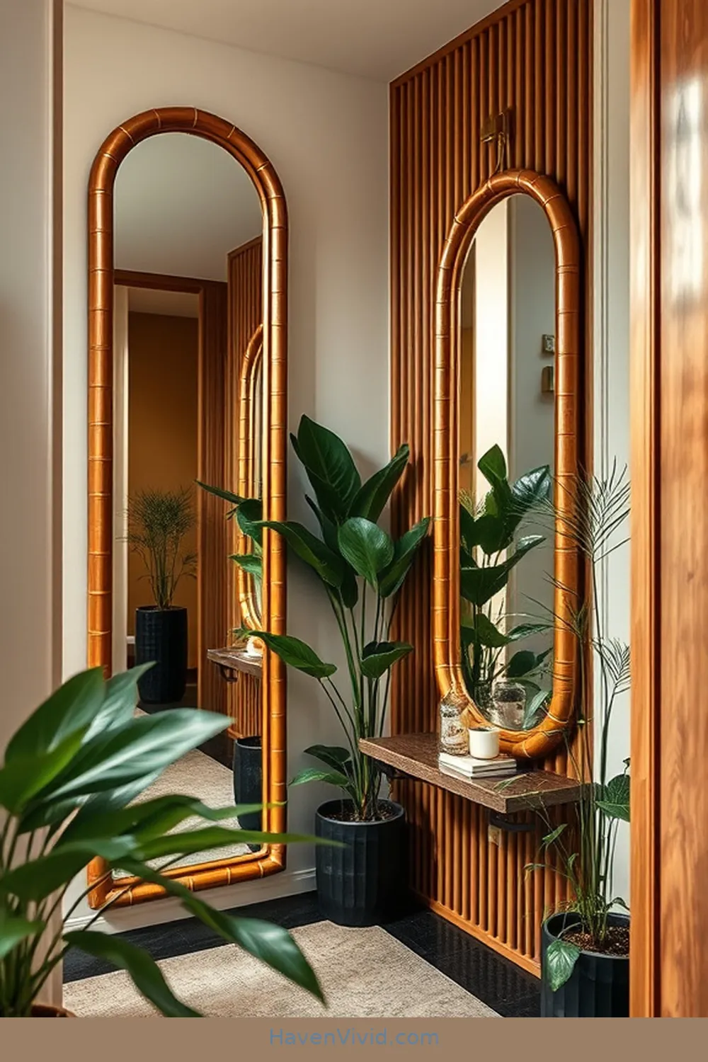 19 Creative Ways of Using Bamboo in Your Urban Living Hallway 15 Bamboo Mirrors for Illusion of Space for 19 Creative Ways of Using Bamboo in Your Urban Living Hallway