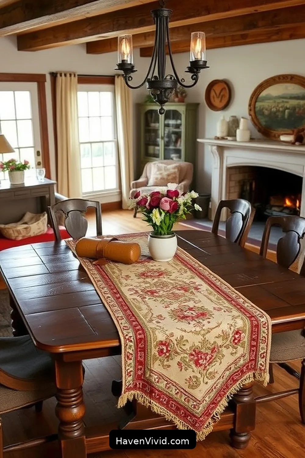 Design Unique Table Runners for 19 Creative Ways to Achieve Farmhouse Living Room Style Using Upcycled Fabric
