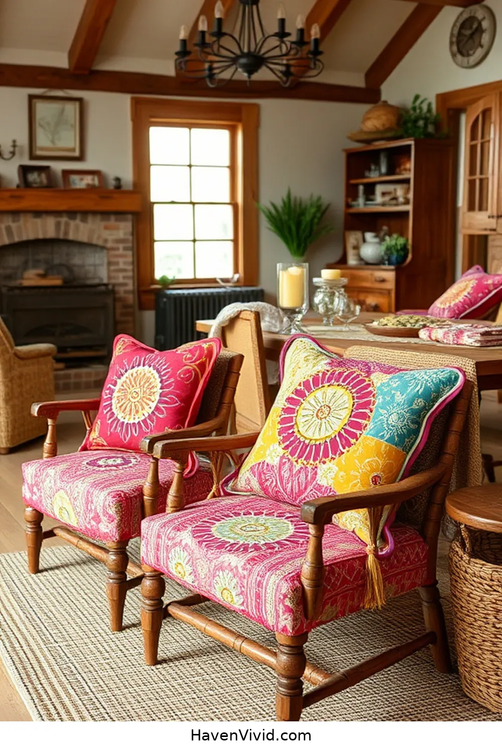 Make Chair Cushions From Upcycled Textiles for 19 Creative Ways to Achieve Farmhouse Living Room Style Using Upcycled Fabric