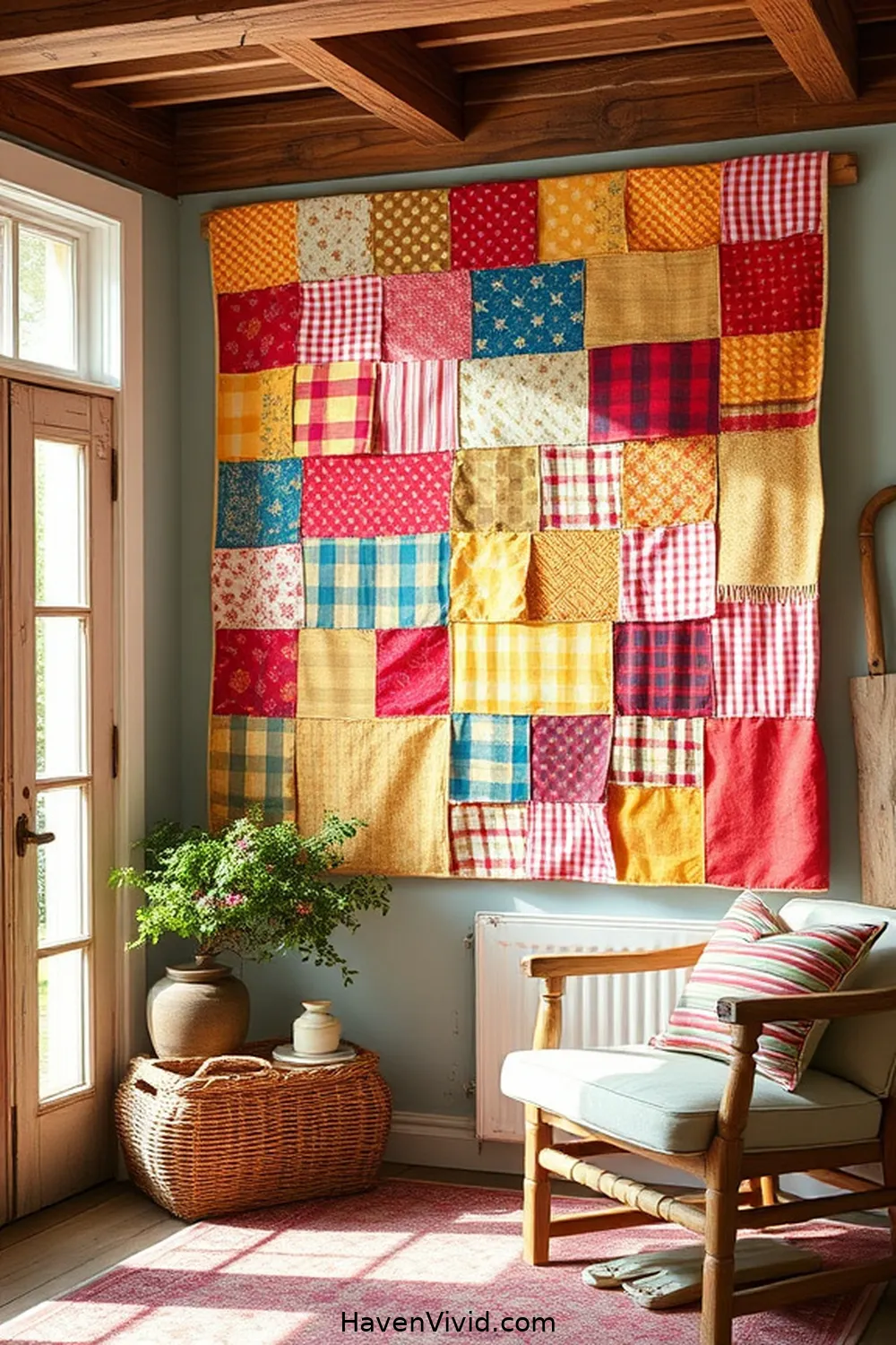 Transform Fabric Into Art Pieces for 19 Creative Ways to Achieve Farmhouse Living Room Style Using Upcycled Fabric
