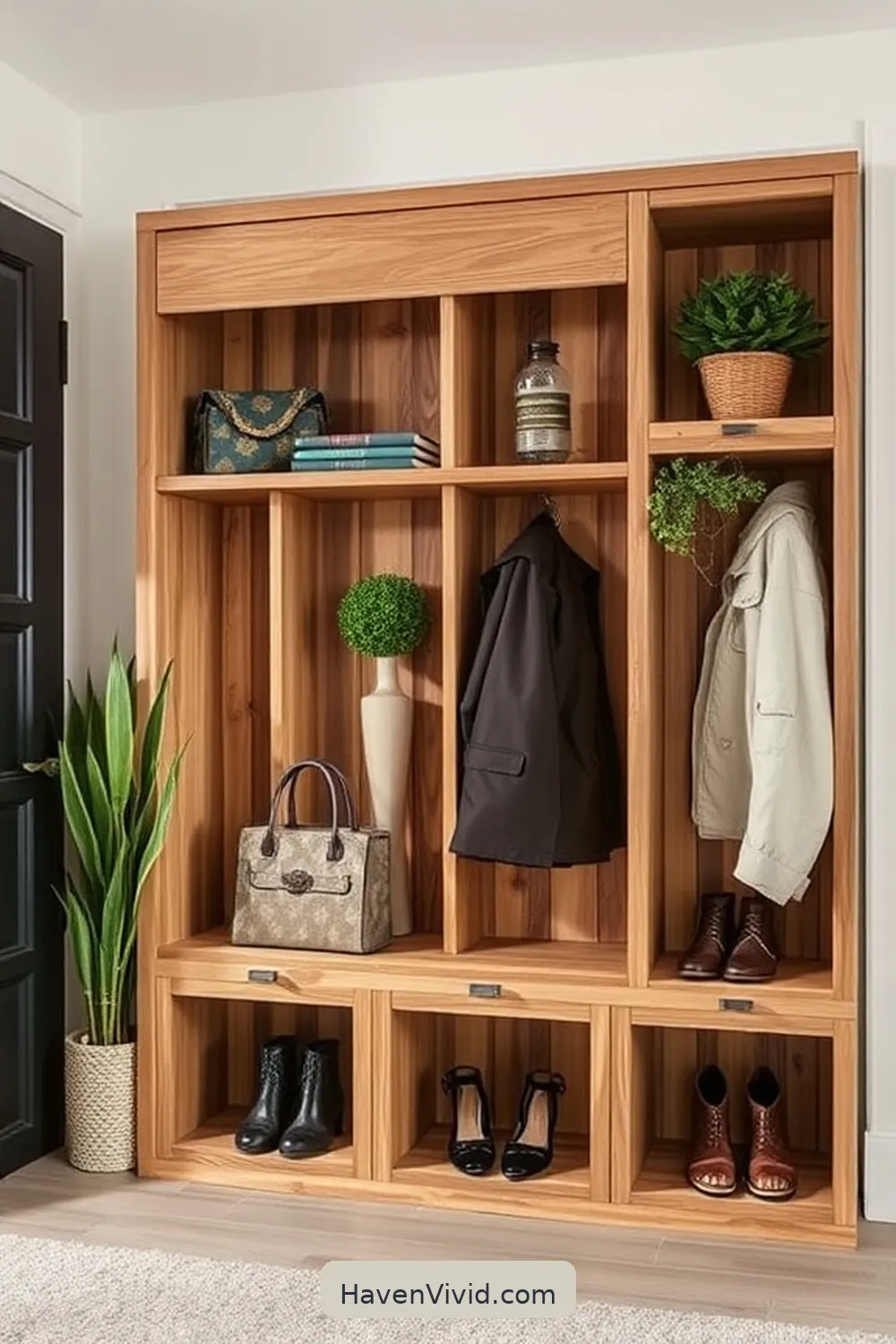 19 Creative Ways to Create a Family-Friendly Living Entryway Using Recycled Wood 16 Built-in Storage Cubes for 19 Creative Ways to Create a Family-Friendly Living Entryway Using Recycled Wood