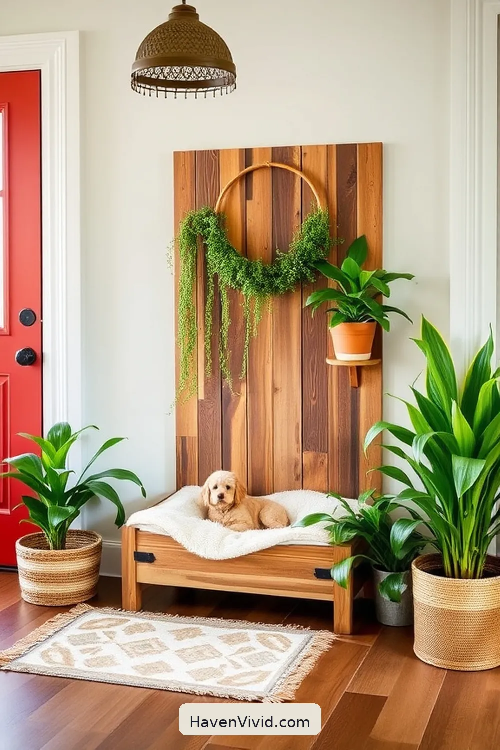 19 Creative Ways to Create a Family-Friendly Living Entryway Using Recycled Wood 17 DIY Wooden Pet Station for 19 Creative Ways to Create a Family-Friendly Living Entryway Using Recycled Wood