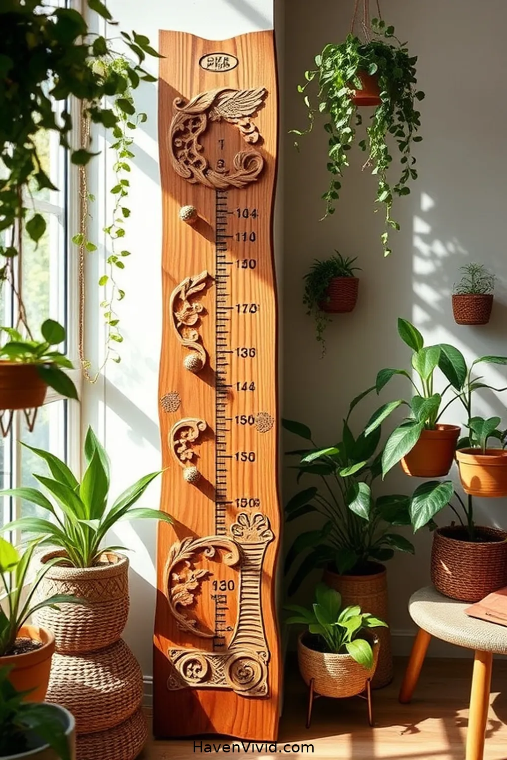 19 Inspiring Urban Living Nursery Ideas Using Recycled Wood 11 DIY Wood Growth Chart for 19 Inspiring Urban Living Nursery Ideas Using Recycled Wood