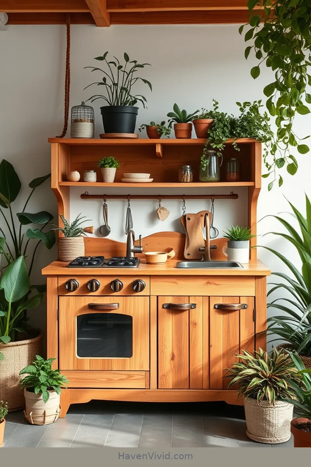 19 Inspiring Urban Living Nursery Ideas Using Recycled Wood 16 Handcrafted Wood Play Kitchen for 19 Inspiring Urban Living Nursery Ideas Using Recycled Wood