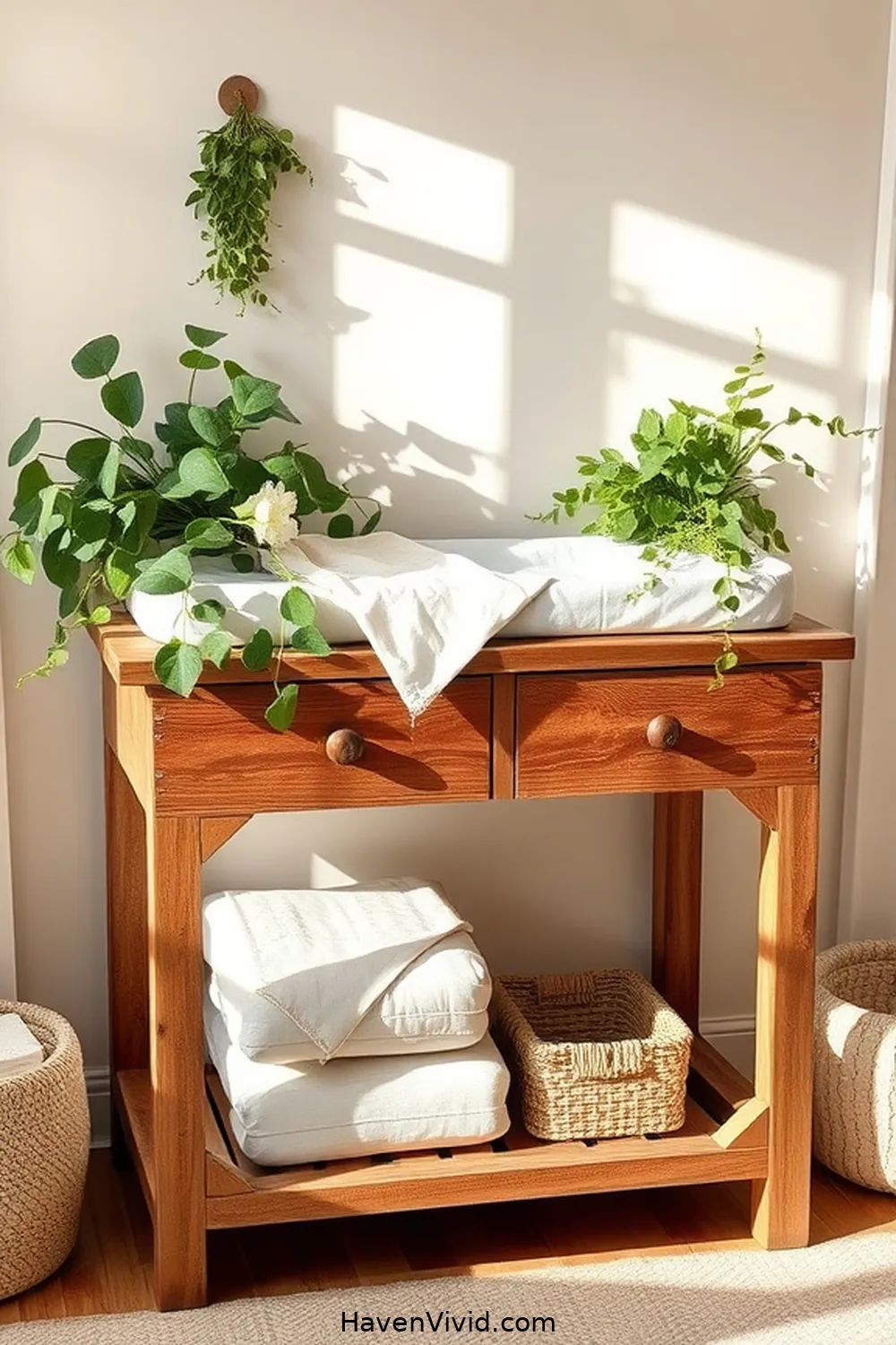 19 Inspiring Urban Living Nursery Ideas Using Recycled Wood 6 Salvaged Wood Changing Table for 19 Inspiring Urban Living Nursery Ideas Using Recycled Wood
