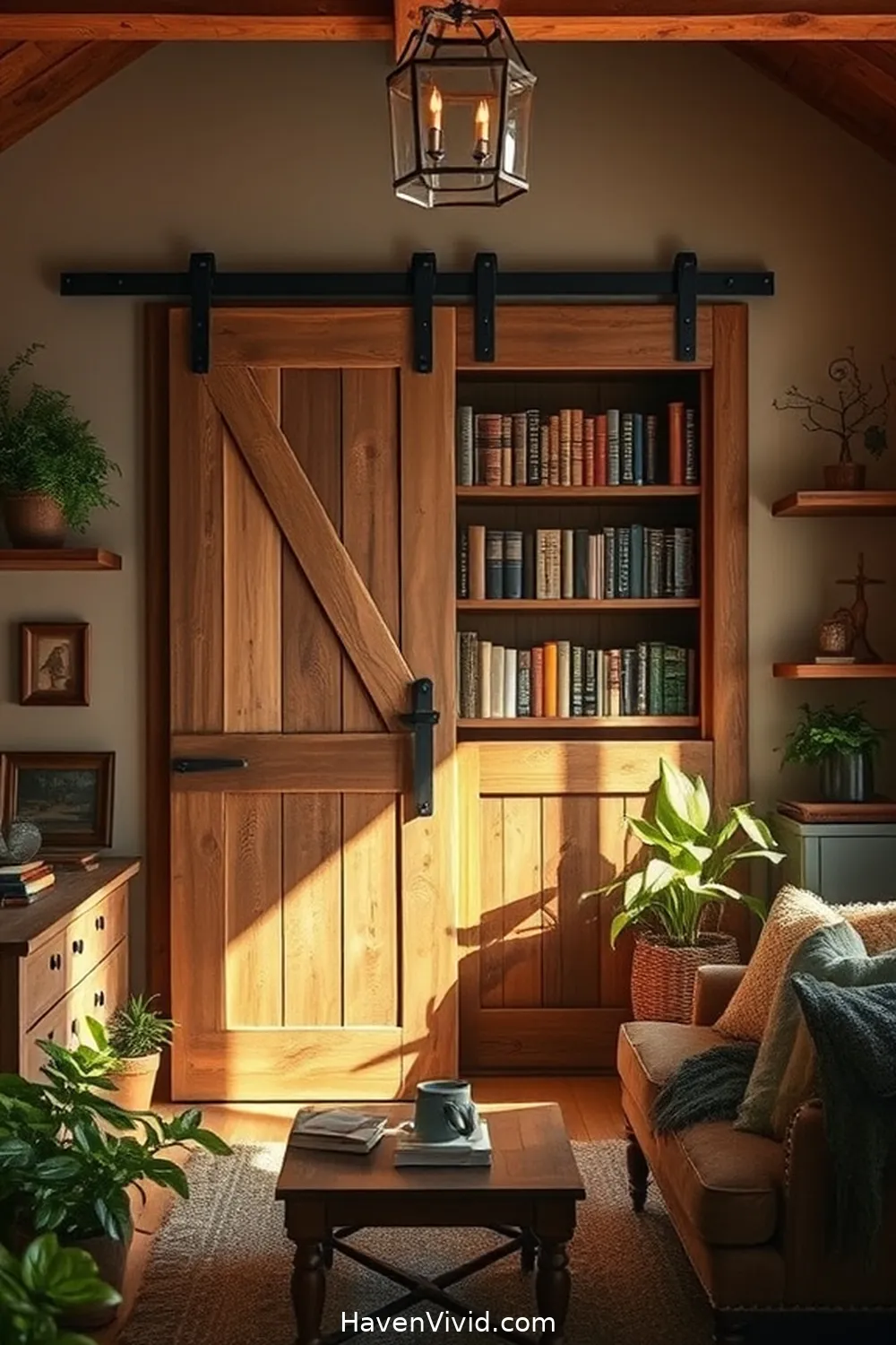 19 Inspiring Ways for Farmhouse Living in Your Library Using Reclaimed Materials 5 Barn Door Sliding Bookshelves for 19 Inspiring Ways for Farmhouse Living in Your Library Using Reclaimed Materials