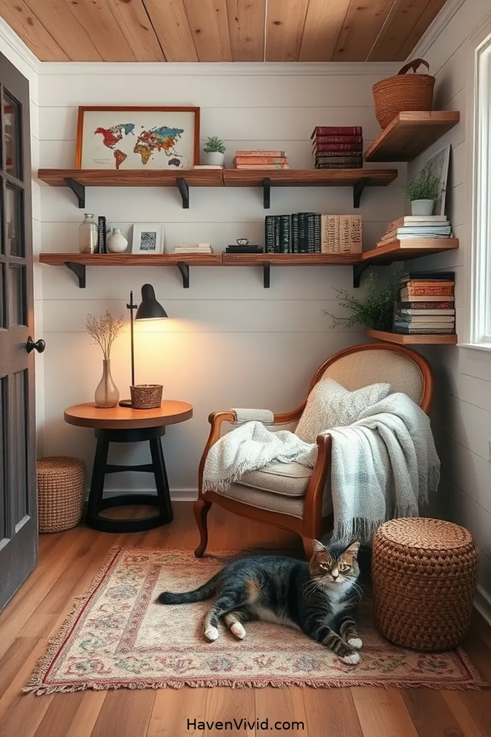 19 Inspiring Ways for Farmhouse Living in Your Library Using Reclaimed Materials 8 Farmhouse Style Reading Nook for 19 Inspiring Ways for Farmhouse Living in Your Library Using Reclaimed Materials