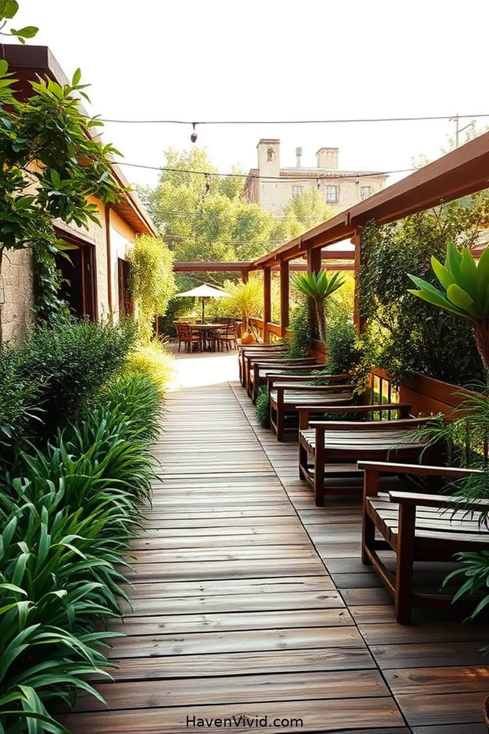 19 Tips for Creating a Coastal Living Outdoor Patio Using Recycled Wood 14 Create Pathways With Wood Chips for 19 Tips for Creating a Coastal Living Outdoor Patio Using Recycled Wood