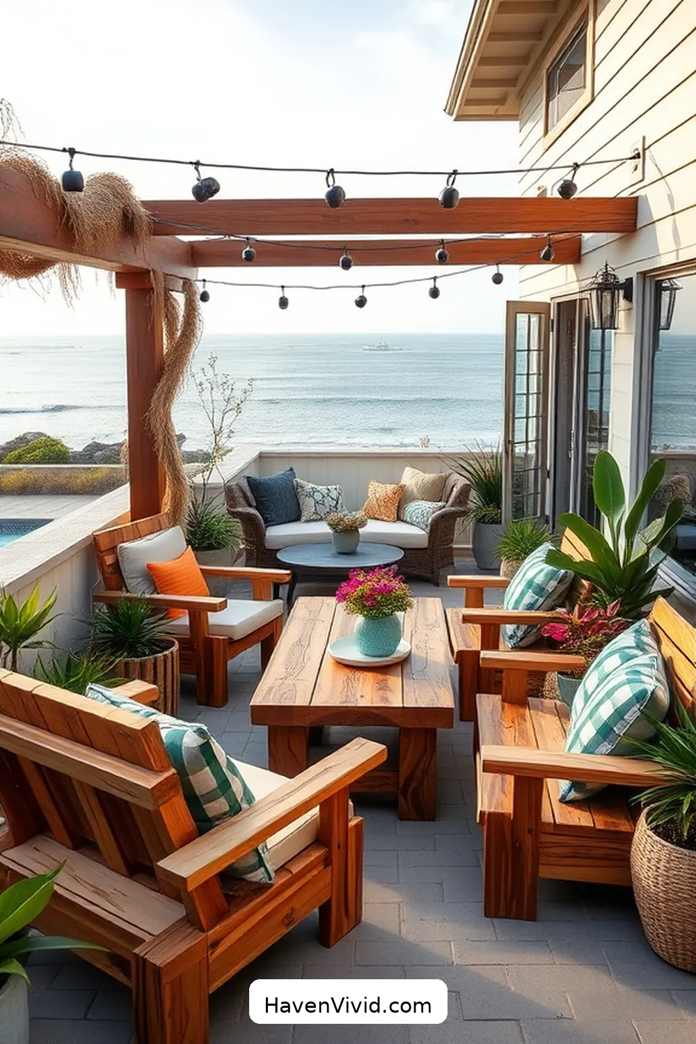 19 Tips for Creating a Coastal Living Outdoor Patio Using Recycled Wood 9 Use Wood for Custom Furniture for 19 Tips for Creating a Coastal Living Outdoor Patio Using Recycled Wood