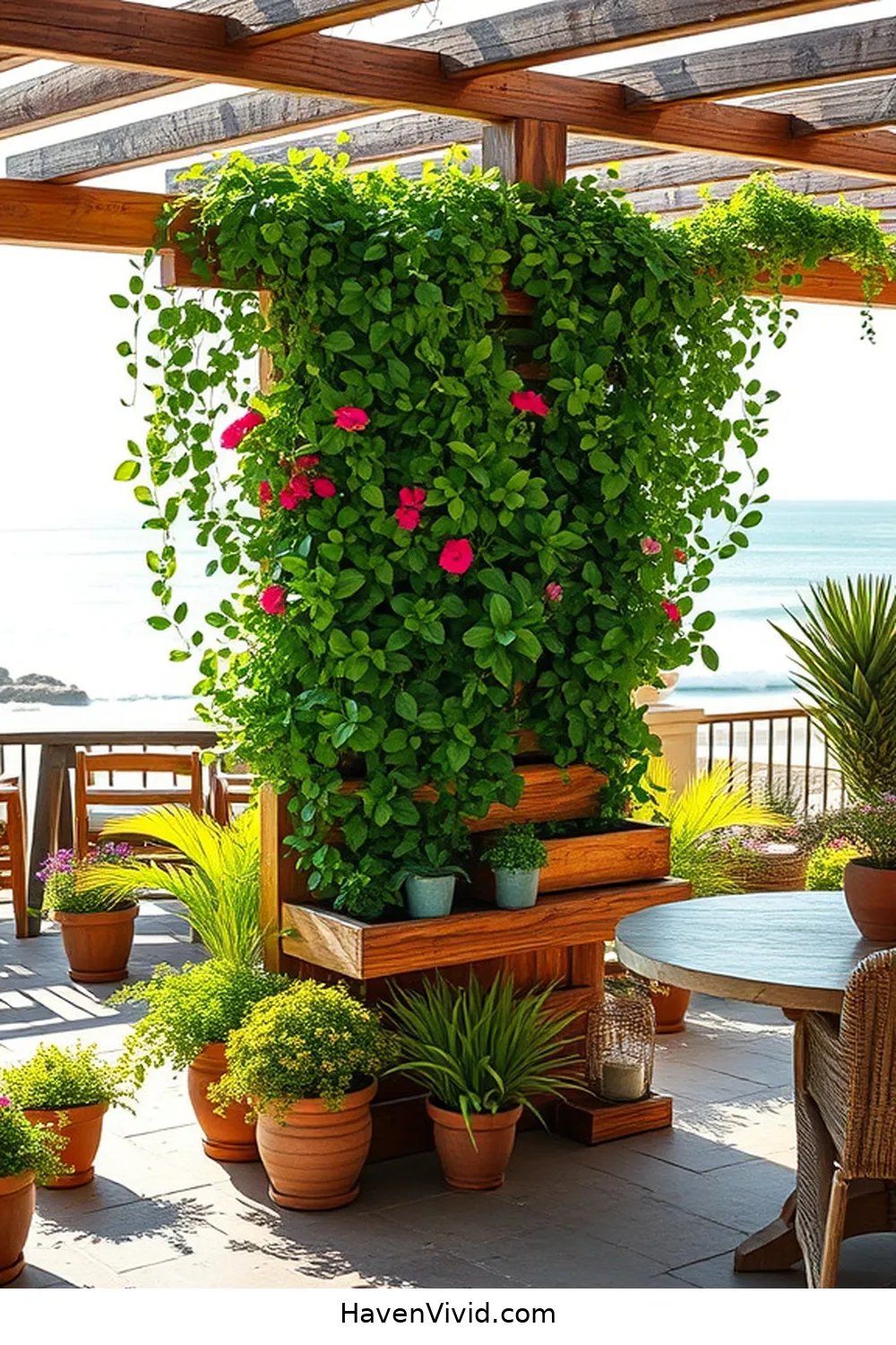 19 Tips for Creating a Coastal Living Outdoor Patio Using Recycled Wood 17 Use Wood for Vertical Gardens for 19 Tips for Creating a Coastal Living Outdoor Patio Using Recycled Wood