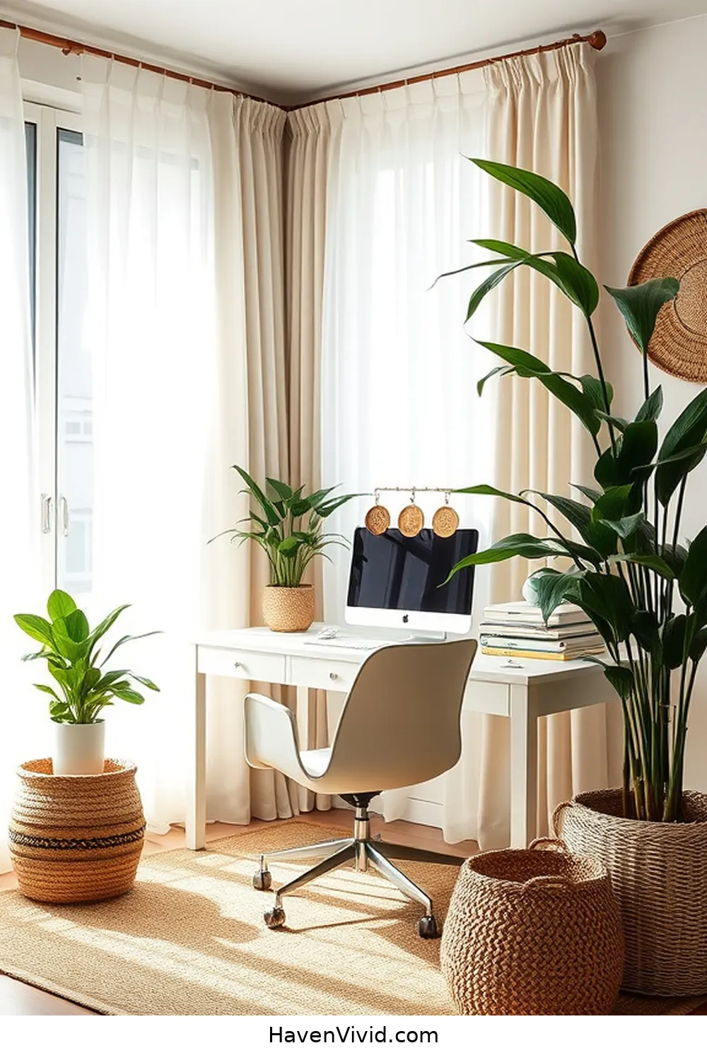 19 Tips for Creating a Family Friendly Home Office Using Natural Fibers 8 Decorate With Natural Fiber Baskets for 19 Tips for Creating a Family Friendly Home Office Using Natural Fibers