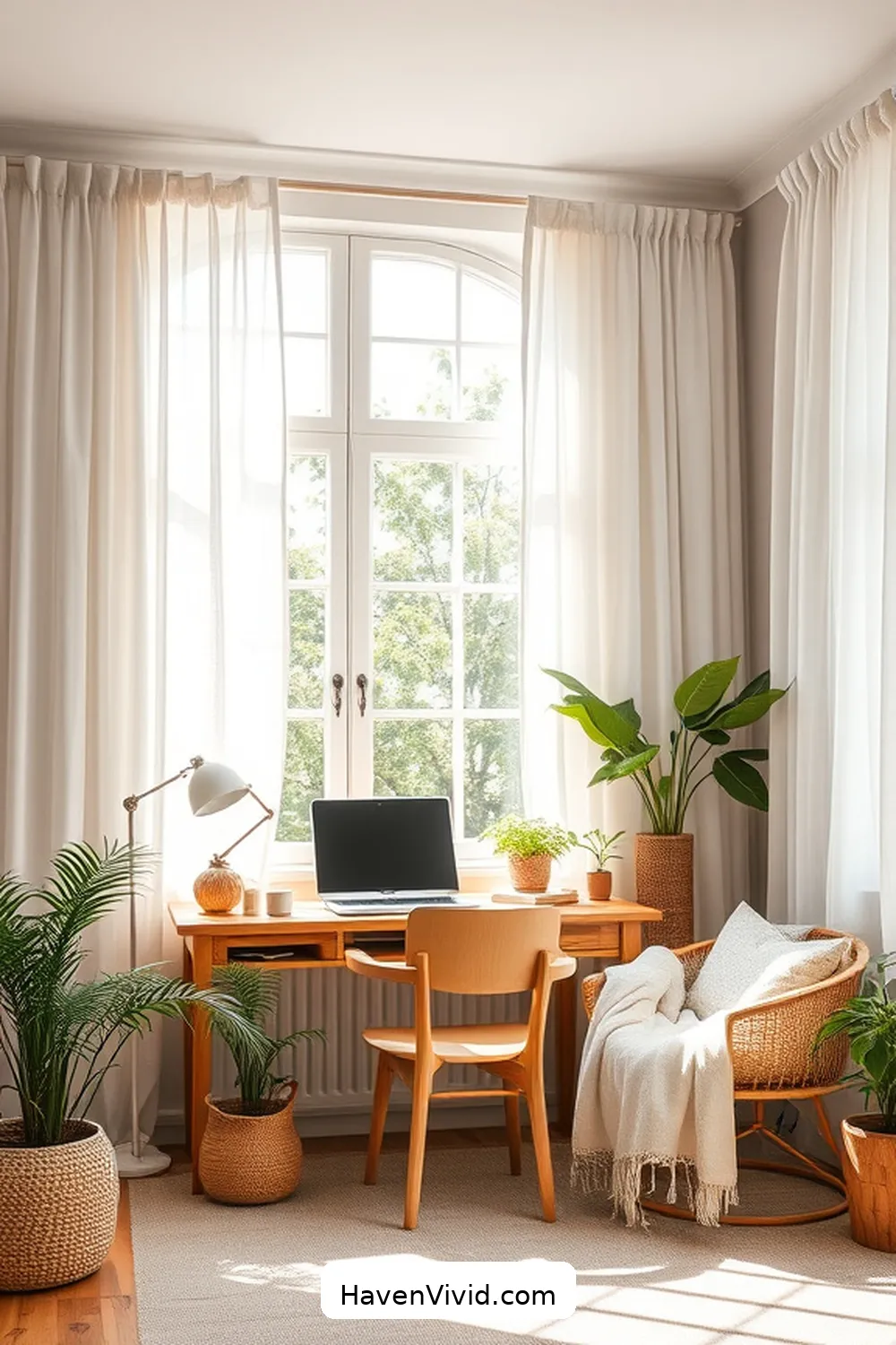19 Tips for Creating a Family Friendly Home Office Using Natural Fibers 5 Use Organic Cotton Curtains for 19 Tips for Creating a Family Friendly Home Office Using Natural Fibers