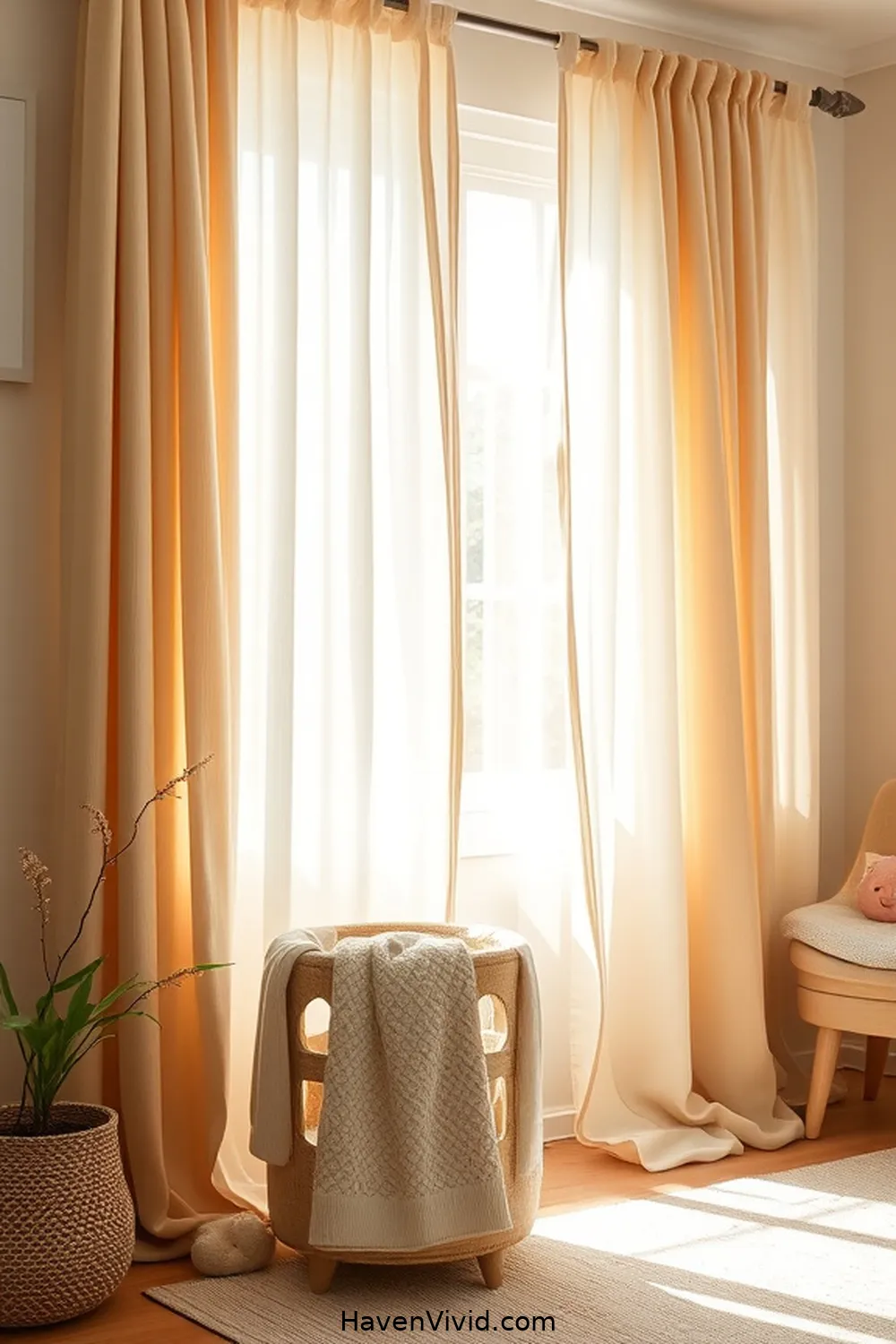 19 Tips for Creating a Family-Friendly Nursery Using Natural Fibers 10 Use Natural Fiber Curtains for Soft Light for 19 Tips for Creating a Family-Friendly Nursery Using Natural Fibers