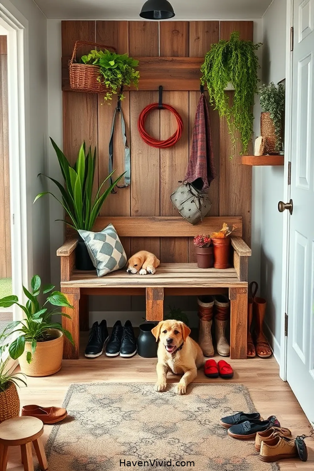 19 Tips for a Family-Friendly Hallway Using Reclaimed Materials 10 Design a Custom Mudroom With Old Pallets for 19 Tips for a Family-Friendly Hallway Using Reclaimed Materials