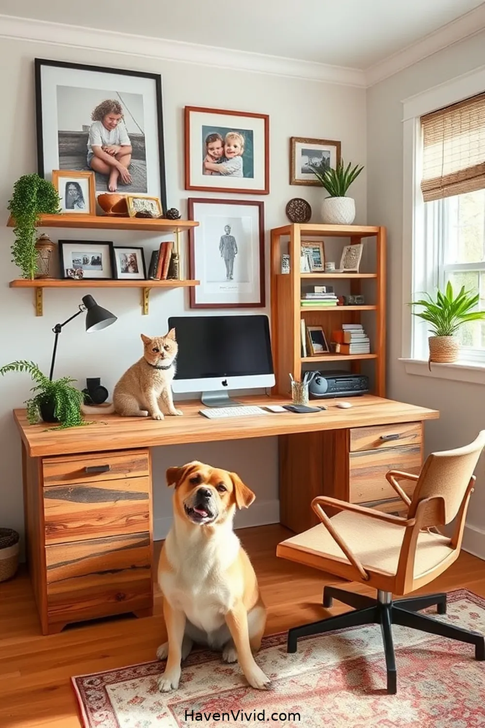 19 Tips for a Family-Friendly Living Home Office Using Recycled Wood 10 Personalize Your Office With Family Photos for 19 Tips for a Family-Friendly Living Home Office Using Recycled Wood