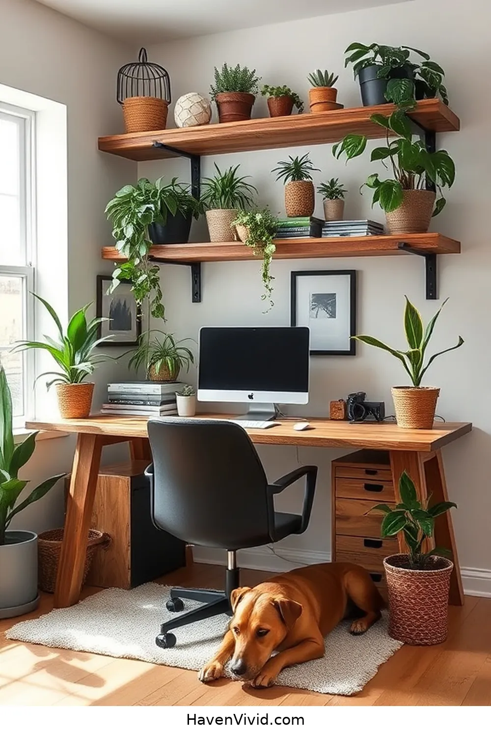 19 Tips for a Family-Friendly Living Home Office Using Recycled Wood 5 Use Recycled Wood for Shelving for 19 Tips for a Family-Friendly Living Home Office Using Recycled Wood