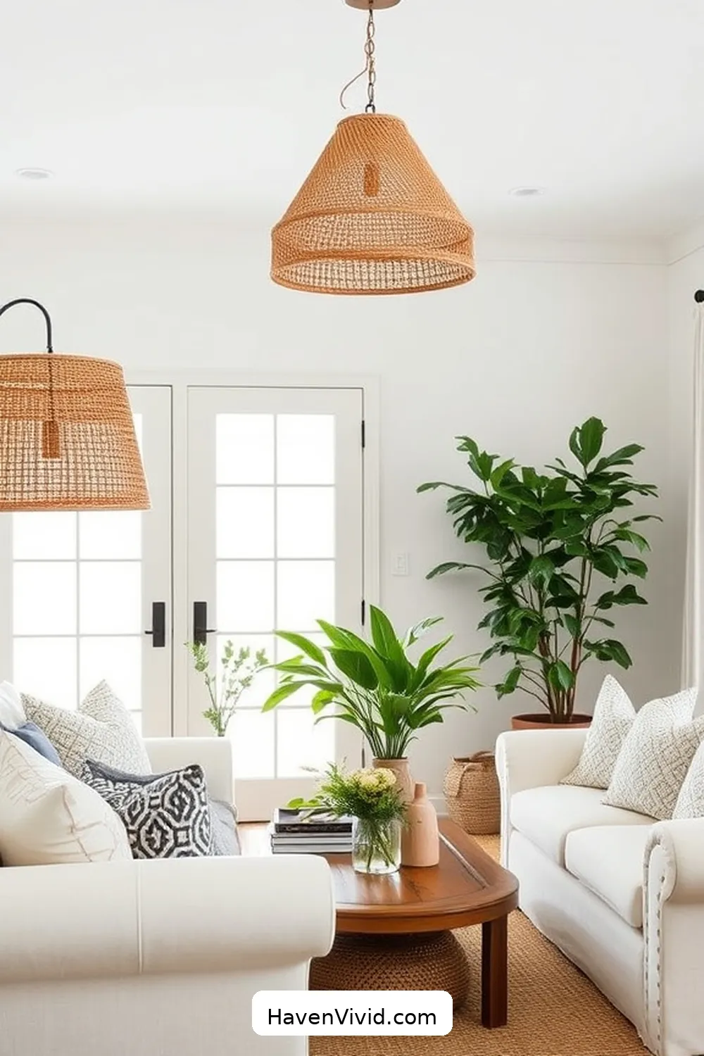 19 Ways of Using Natural Fibers in Your Farmhouse Living Room 19 Decorate With Natural Fiber Lampshades for 19 Ways of Using Natural Fibers in Your Farmhouse Living Room