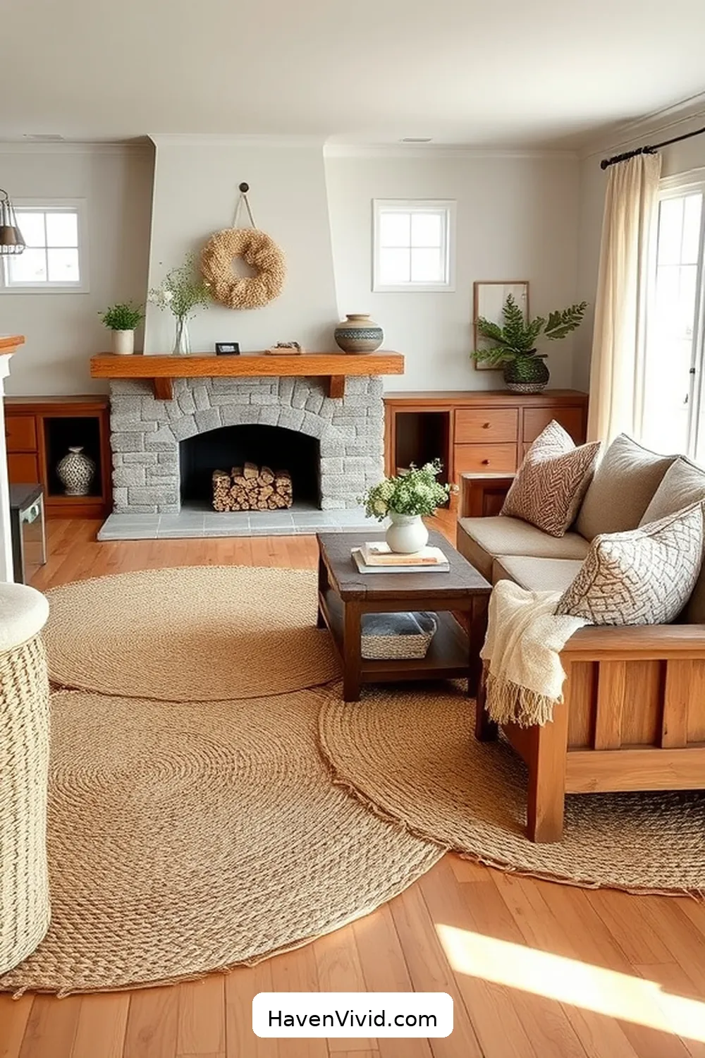 19 Ways of Using Natural Fibers in Your Farmhouse Living Room 2 Layer With Jute Rugs for 19 Ways of Using Natural Fibers in Your Farmhouse Living Room