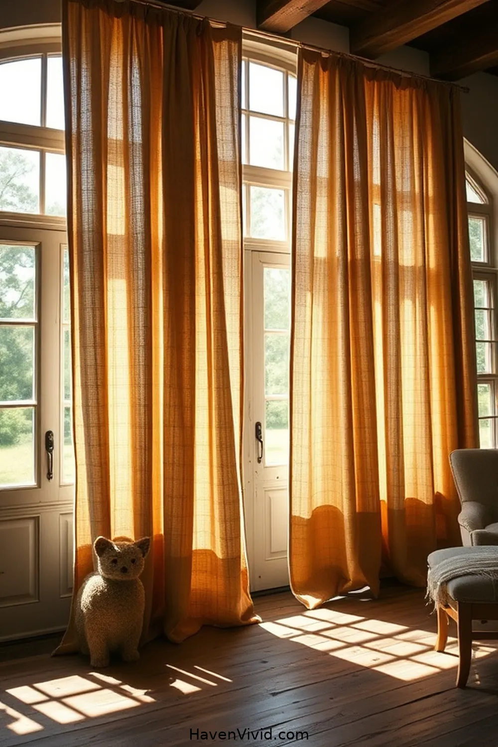 19 Ways of Using Natural Fibers in Your Farmhouse Living Room 6 Use Hemp Curtains for 19 Ways of Using Natural Fibers in Your Farmhouse Living Room