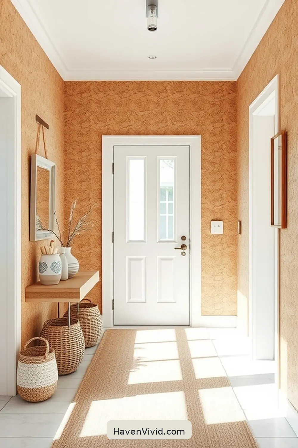 19 Ways to Achieve Coastal Living in Your Entryway Using Cork 2 Use Cork Wall Panels for a Textured Accent for 19 Ways to Achieve Coastal Living in Your Entryway Using Cork