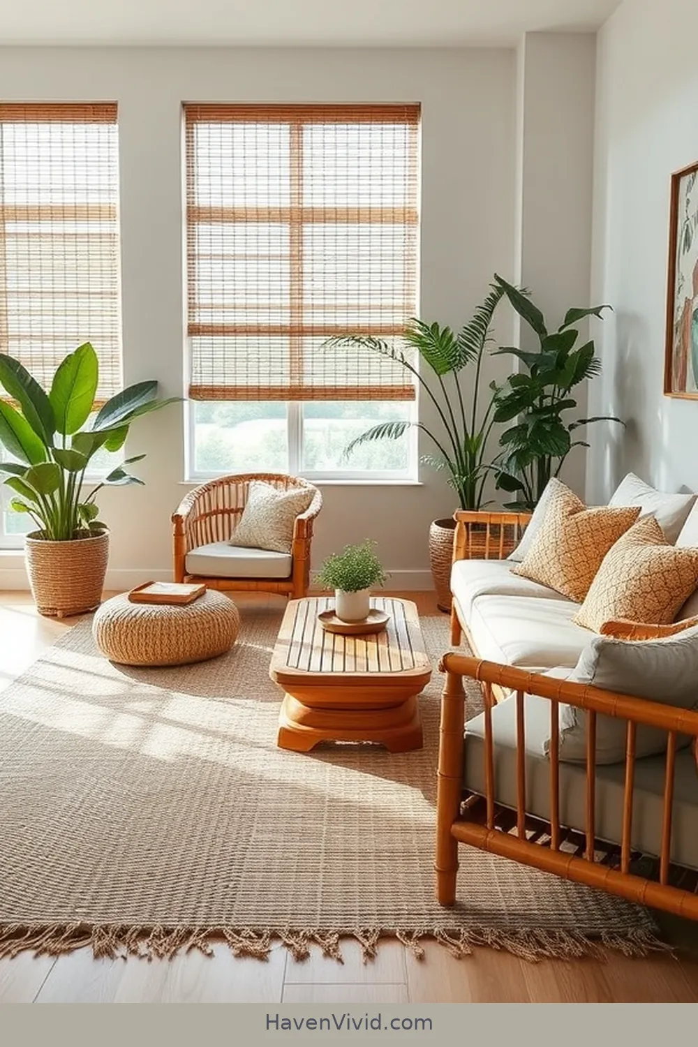 19 Ways to Achieve a Minimalist Lifestyle in Your Living Room Using Natural Fibers 8 Introduce Bamboo Elements for 19 Ways to Achieve a Minimalist Lifestyle in Your Living Room Using Natural Fibers