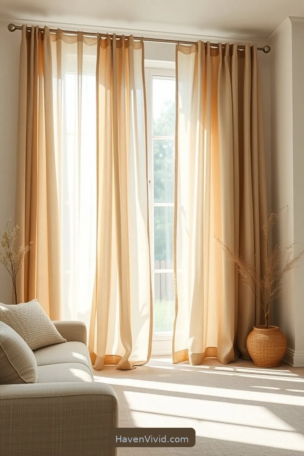 19 Ways to Achieve a Minimalist Lifestyle in Your Living Room Using Natural Fibers 6 Opt for Cotton or Hemp Curtains for 19 Ways to Achieve a Minimalist Lifestyle in Your Living Room Using Natural Fibers