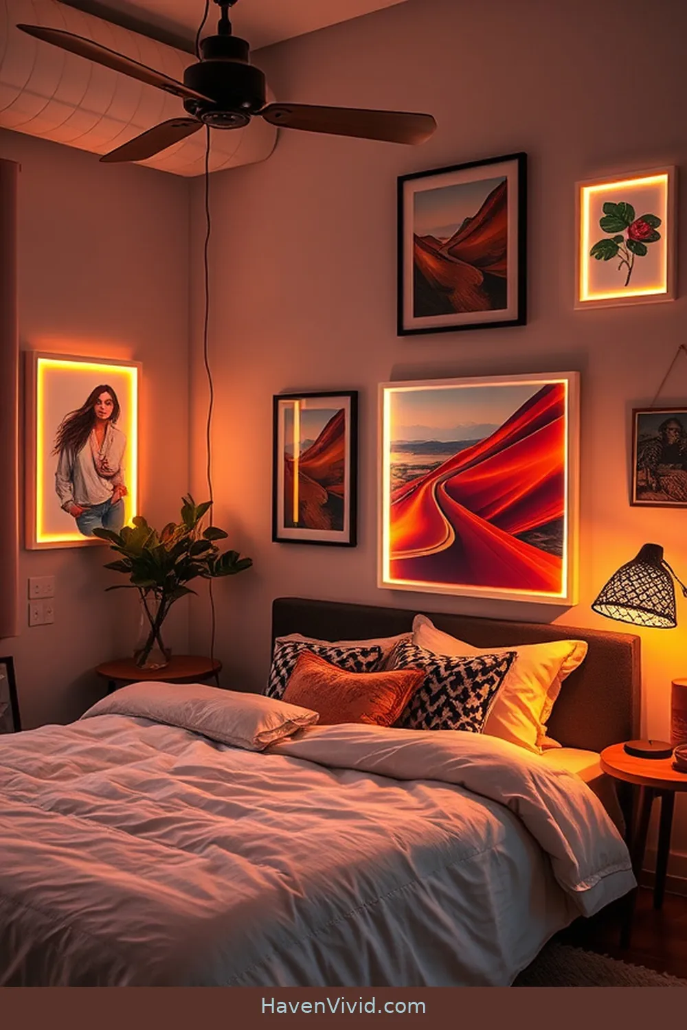 19 Ways to Brighten Your Urban Bedroom Using Solar-Powered Lights 17 Solar-Powered Picture Frame Lights for 19 Ways to Brighten Your Urban Bedroom Using Solar-Powered Lights