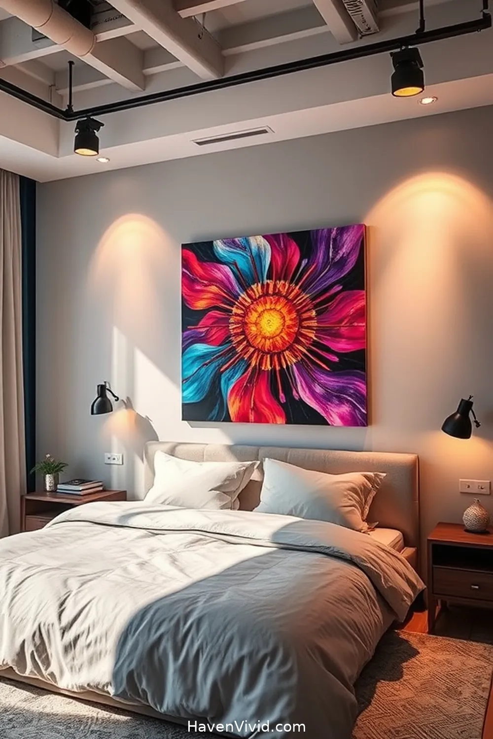 19 Ways to Brighten Your Urban Bedroom Using Solar-Powered Lights 6 Solar Spotlights for Artwork Display for 19 Ways to Brighten Your Urban Bedroom Using Solar-Powered Lights