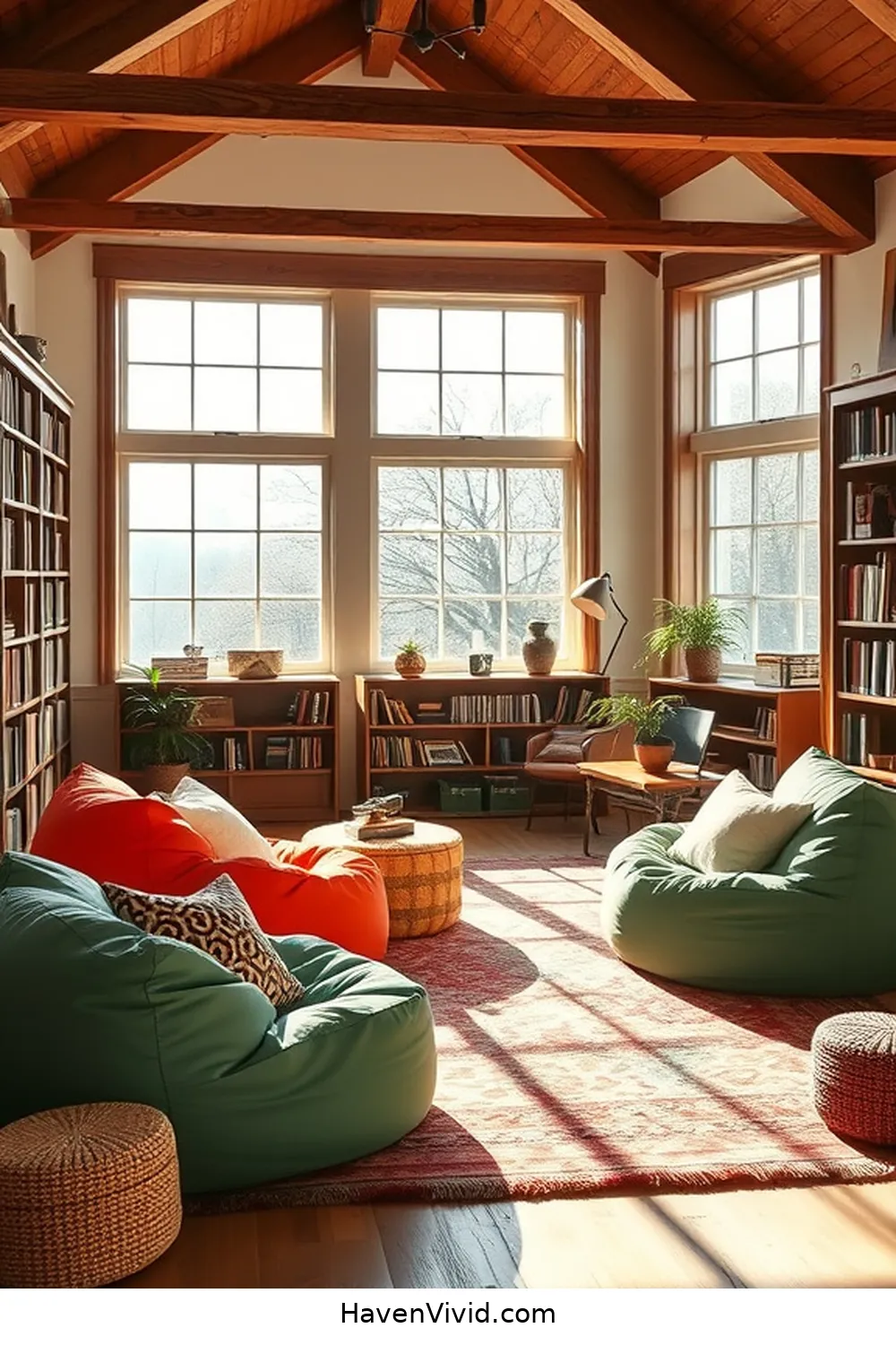 19 Ways to Create a Family-Friendly Library Using Organic Cotton Decor 7 Comfortable Organic Cotton Bean Bags for 19 Ways to Create a Family-Friendly Library Using Organic Cotton Decor